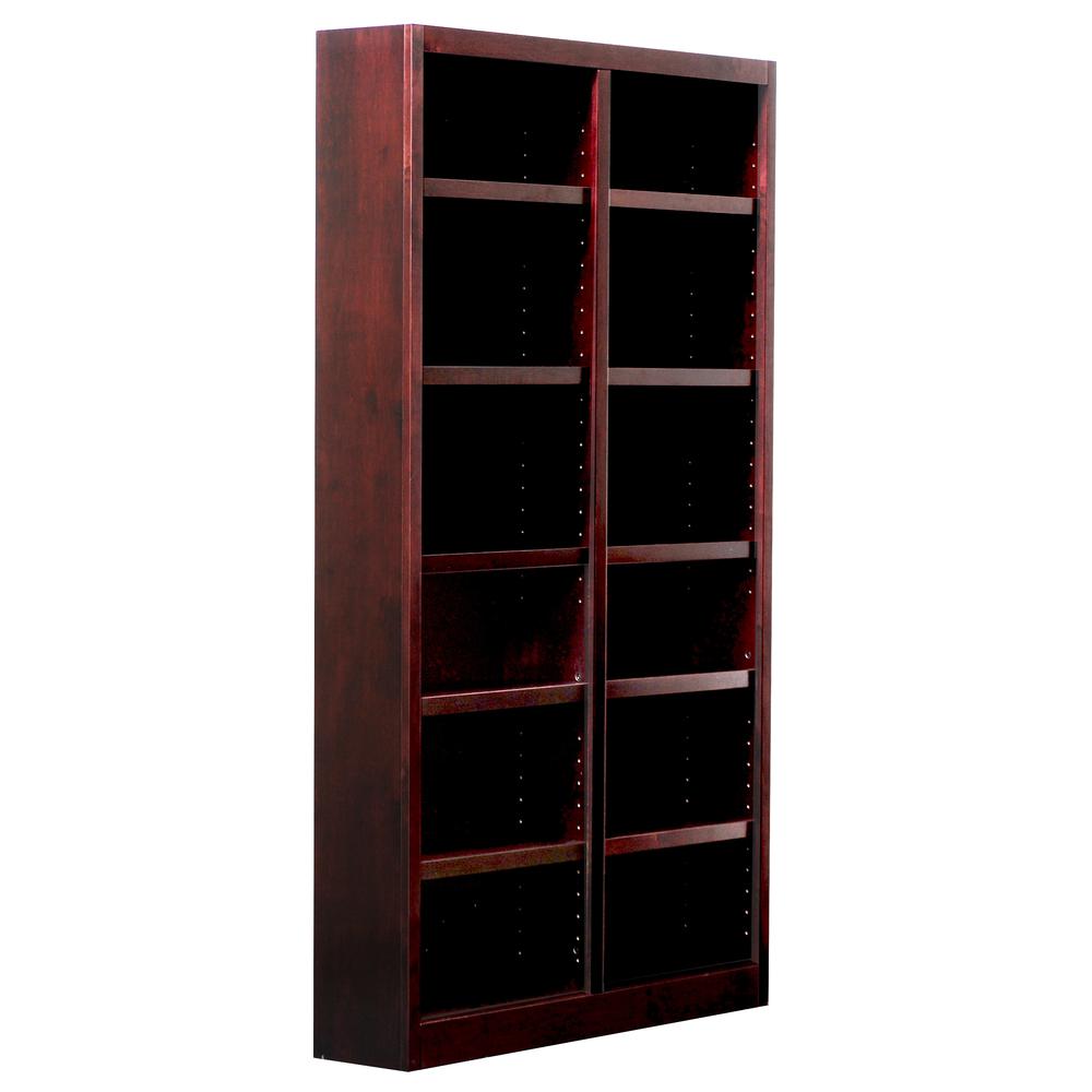 Concepts in Wood Double Wide Bookcase, 12 Shelves, Cherry Finish. Picture 3