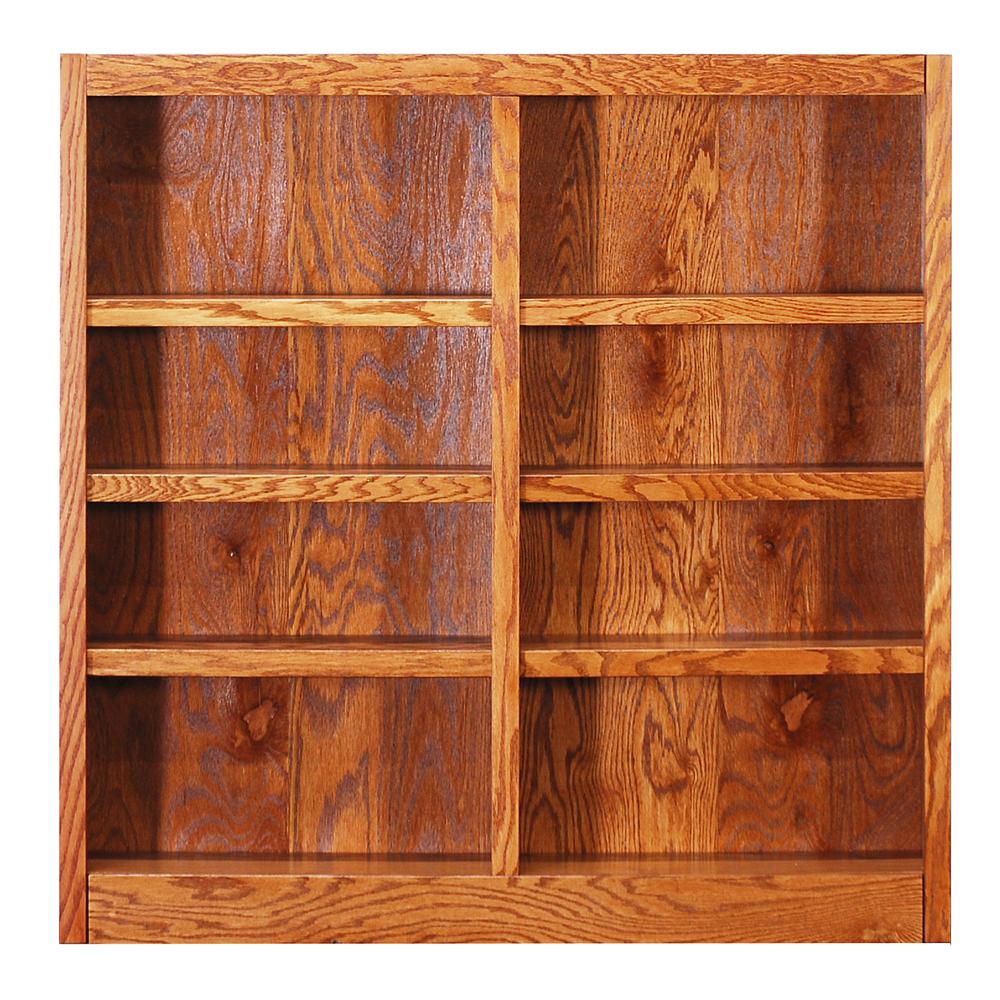 Concepts in Wood Double Wide Bookcase, 8 Shelves, Dry Oak Finish. Picture 2