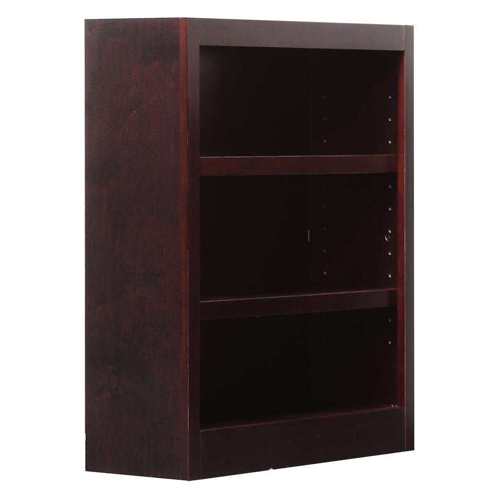 Concepts in Wood Single Wide Bookcase, 3 Shelves, Cherry Finish. Picture 3