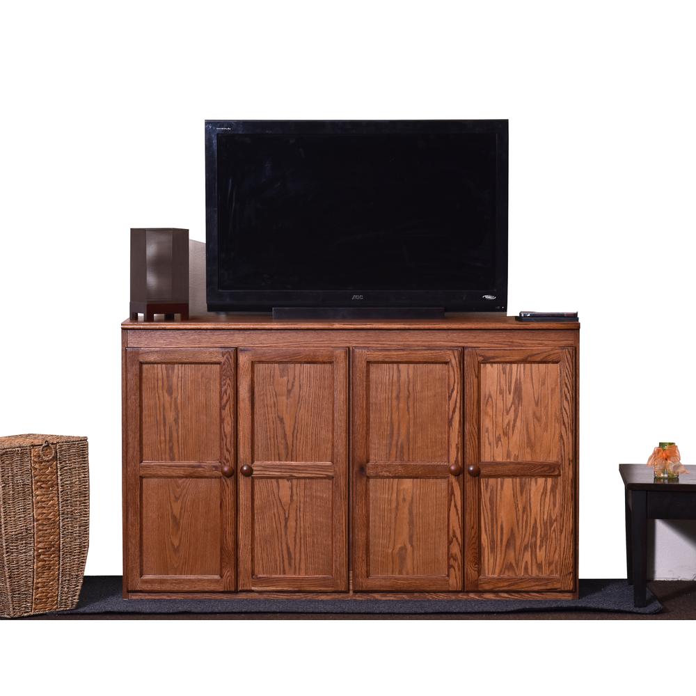 Concepts In Wood Multi Storage Unit TV Stand and Buffet, Dry Oak Finish. Picture 1