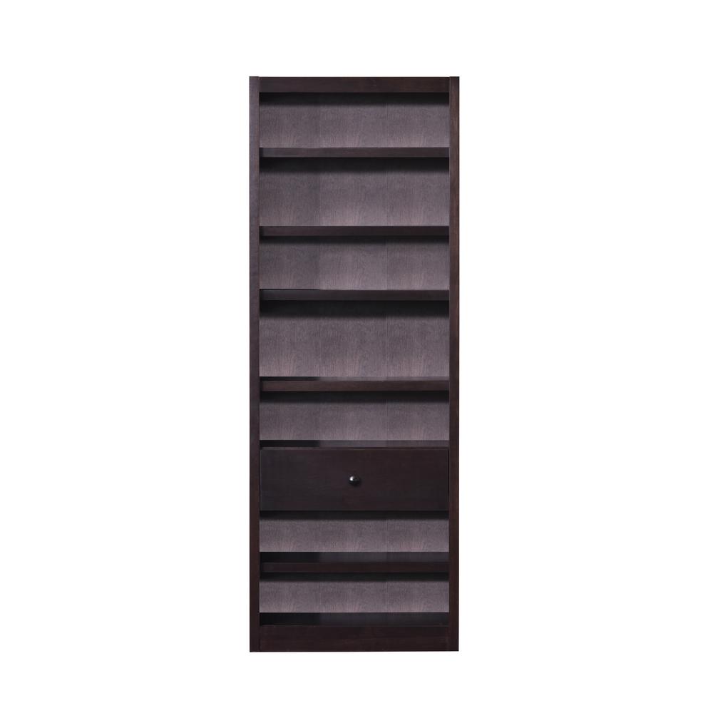 Concepts in Wood Bookcase with Fix Shelf/Drawer, Espresso Finish. Picture 2