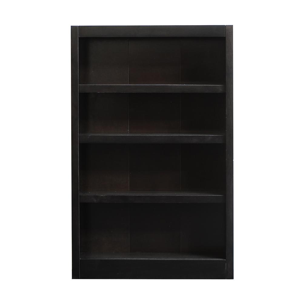 Concepts in Wood Single Wide Bookcase, 4 Shelves, Espresso Finish. Picture 2