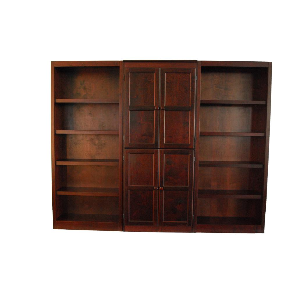 Concepts in Wood Wall and Storage System, 15 Shelves, Cherry Finish, 3pc. Picture 2