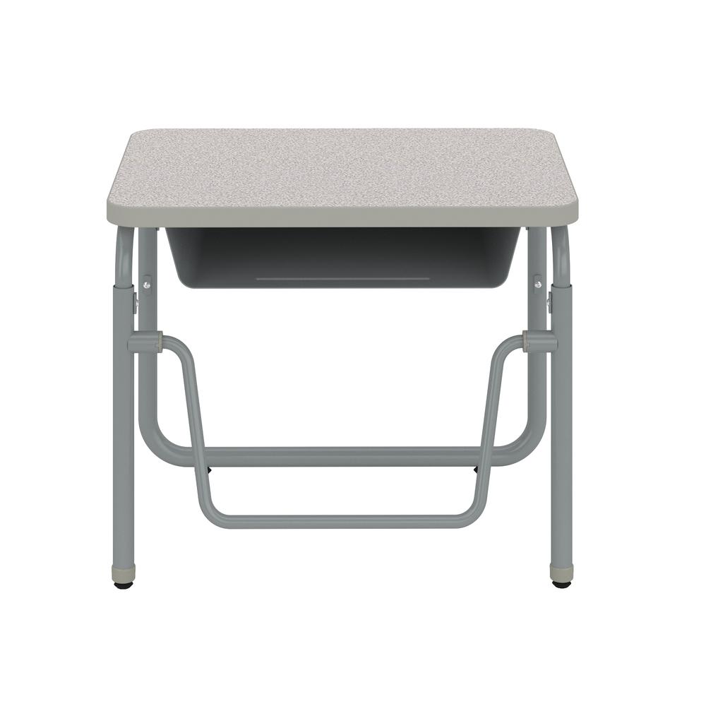AlphaBetter®  2.0 Height – Adjustable Student Desk with Book Box and Pendulum Bar 22”-30” - Gray. Picture 1