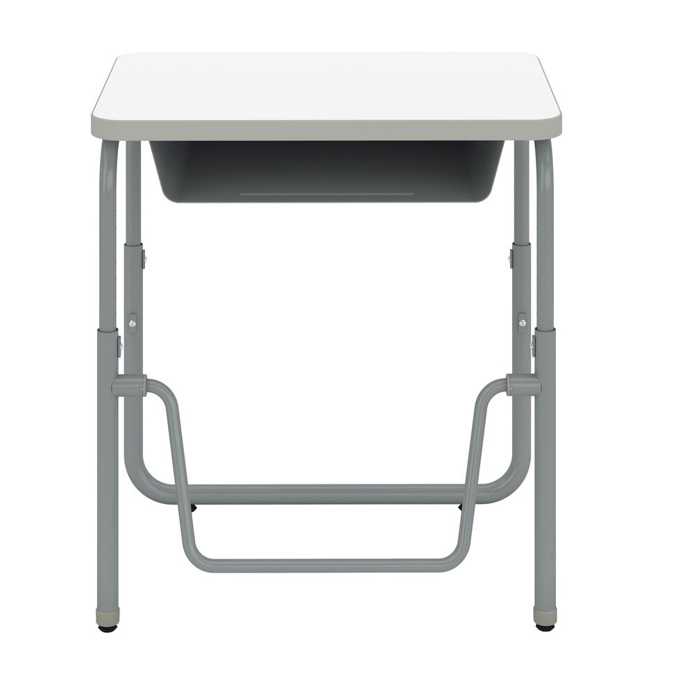 AlphaBetter®  2.0 Height – Adjustable Student Desk with Book Box and Pendulum Bar 22”-30” - DryErase. Picture 1