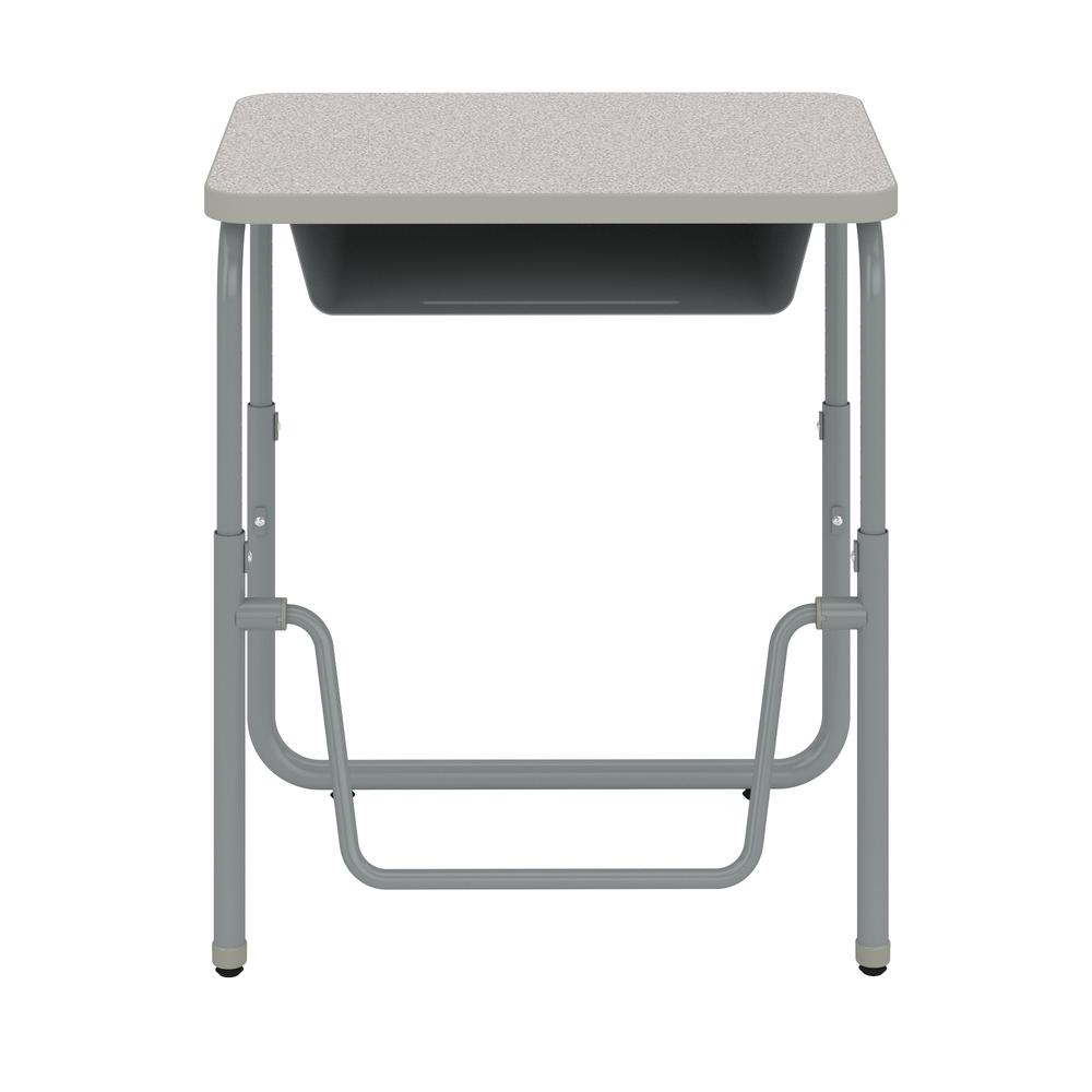 AlphaBetter®  2.0 Height – Adjustable Student Desk with Book Box and Pendulum Bar 22”-30” - Gray. Picture 2