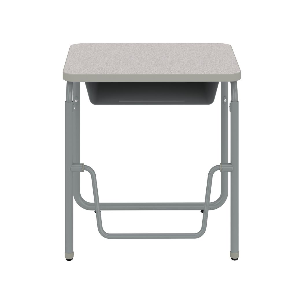 AlphaBetter® 2.0 Height – Adjustable Student Desk with Book Box and Pendulum Bar 29"-43” - Gray. Picture 1
