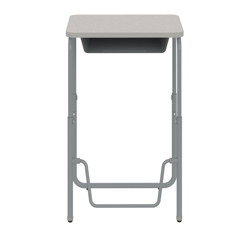 AlphaBetter® 2.0 Height – Adjustable Student Desk with Book Box and Pendulum Bar 29"-43” - Gray. Picture 2