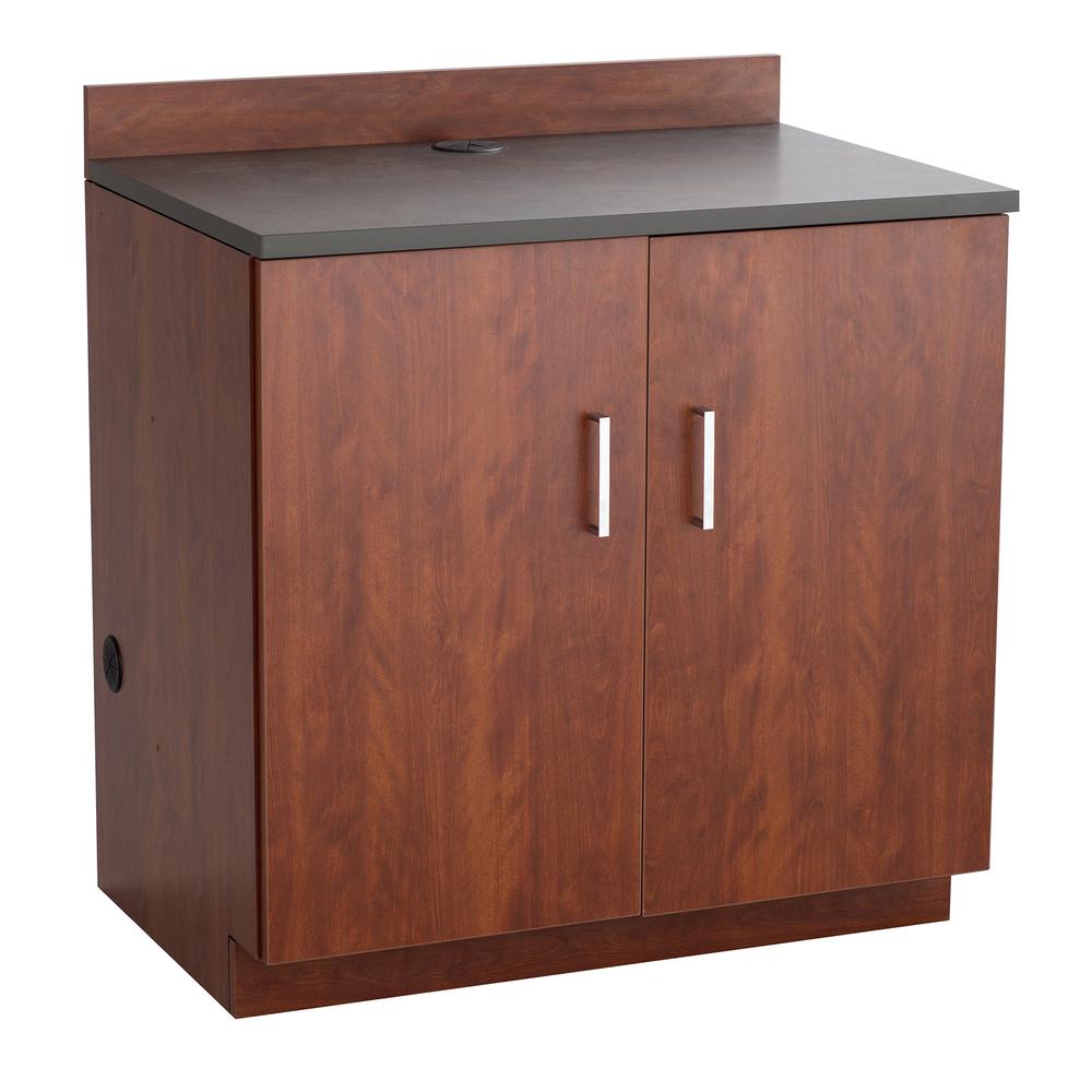 Hospitality Base Cabinet, Two Door Rustic Slate/Mahogany. Picture 2