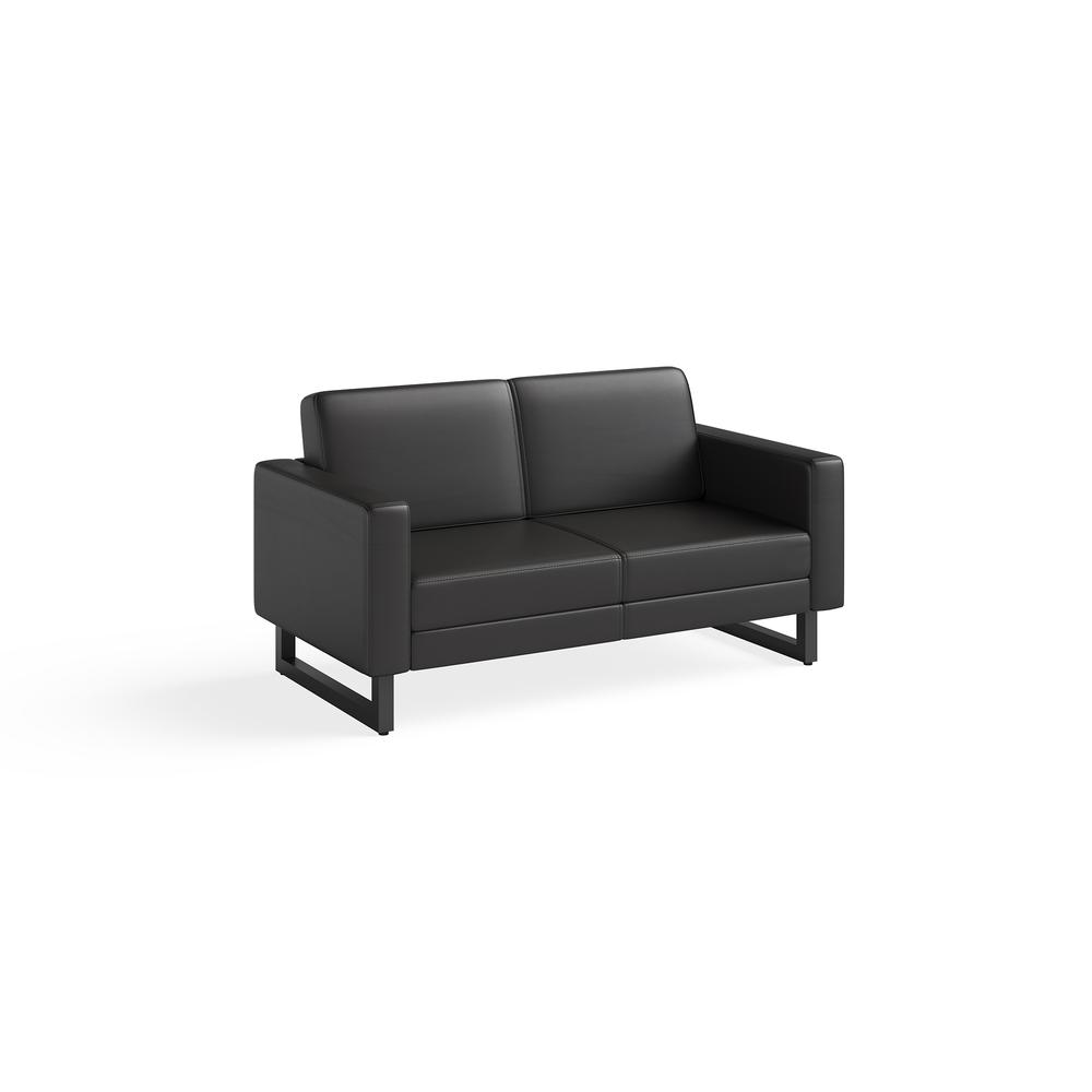 Safco Lounge Settee - Black. Picture 1