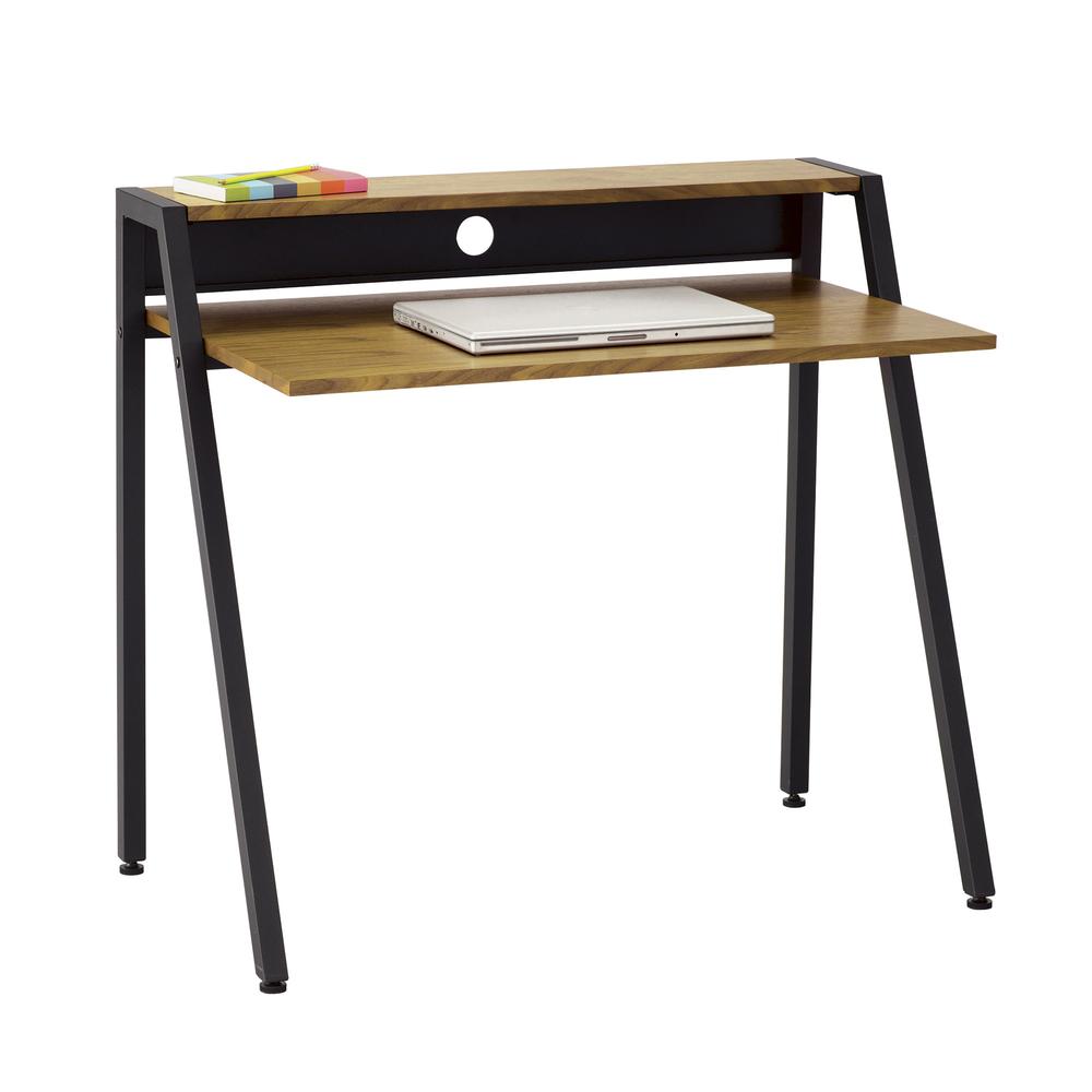 Safco Writing Desk - Rectangle Top - 37.75" Table Top Width x 22.75" Table Top Depth - 34.25" Height - Assembly Required - Natural. Picture 1
