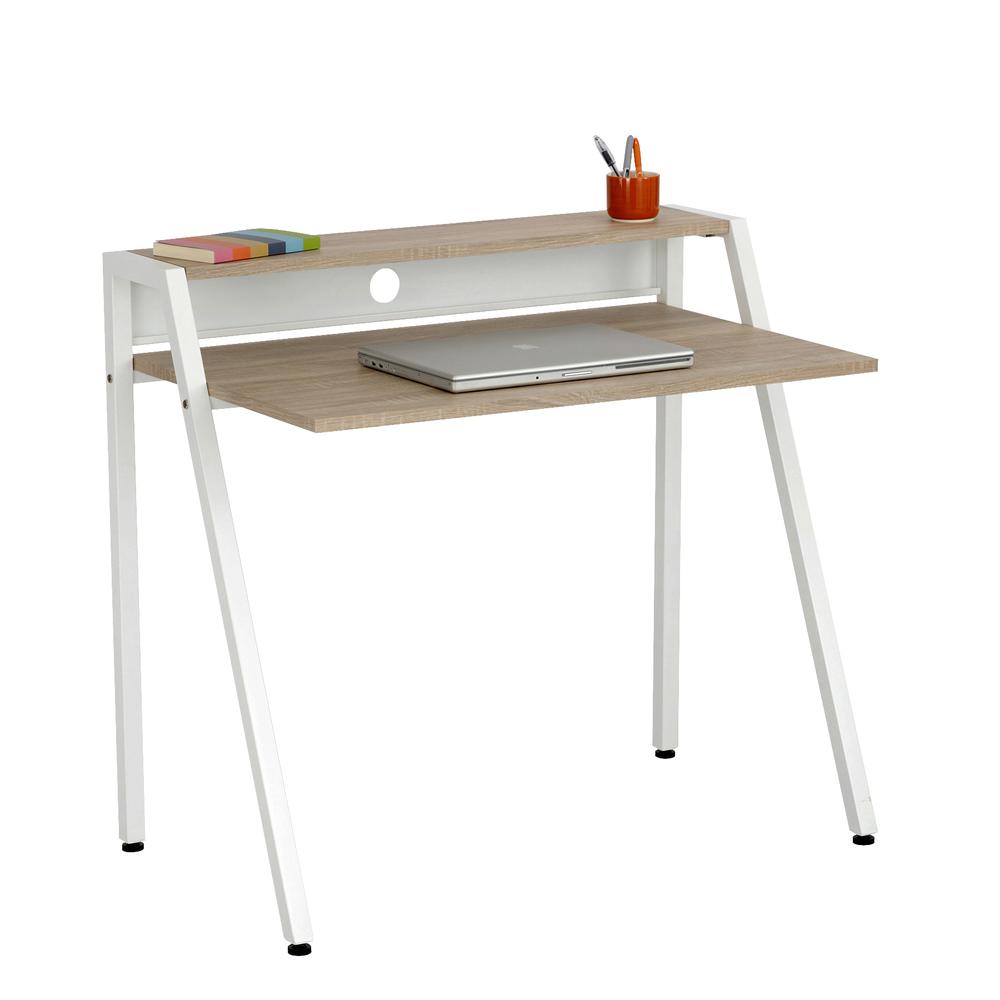 Safco Writing Desk - Laminated Rectangle Top - 37.75" Table Top Width x 22.75" Table Top Depth - 34.25" Height - Assembly Required - Beech. Picture 1