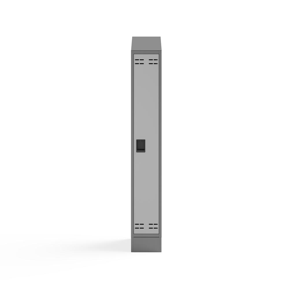Single Sloped Metal Locker Hood Addition 12"W x 18"D x 6"H - Gray. Picture 2