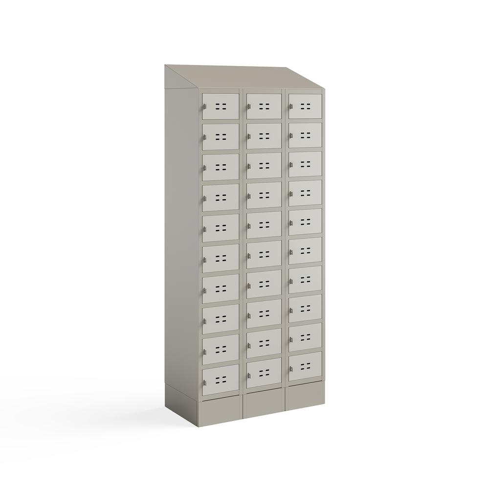 Triple Continuous Metal Locker Base Addition 35"W x 16"D x 5.75"H - Tan. Picture 2