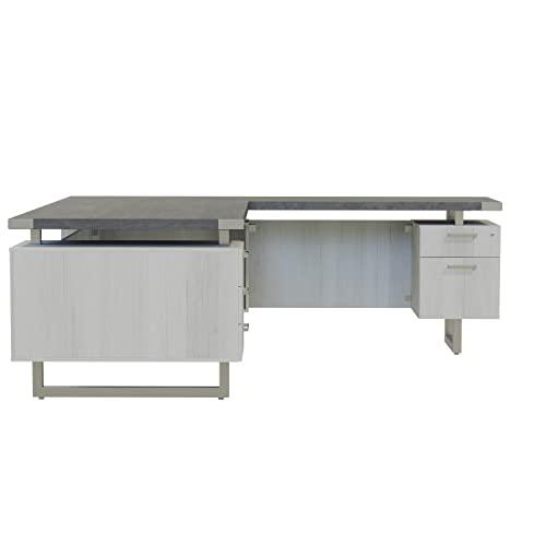 Mirella™ L-Shaped Configuration Desk, BBB/BF Stone Gray. Picture 4