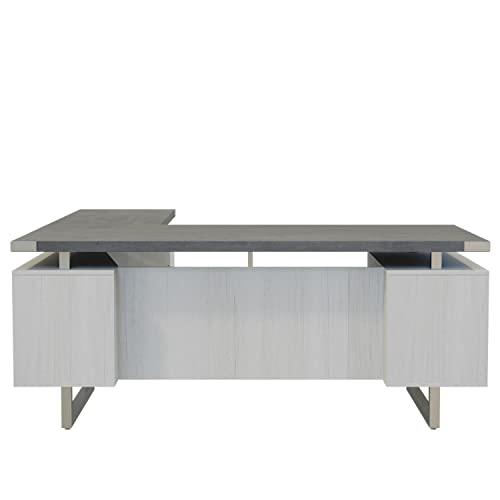 Mirella™ L-Shaped Configuration Desk, BBB/BF Stone Gray. Picture 5