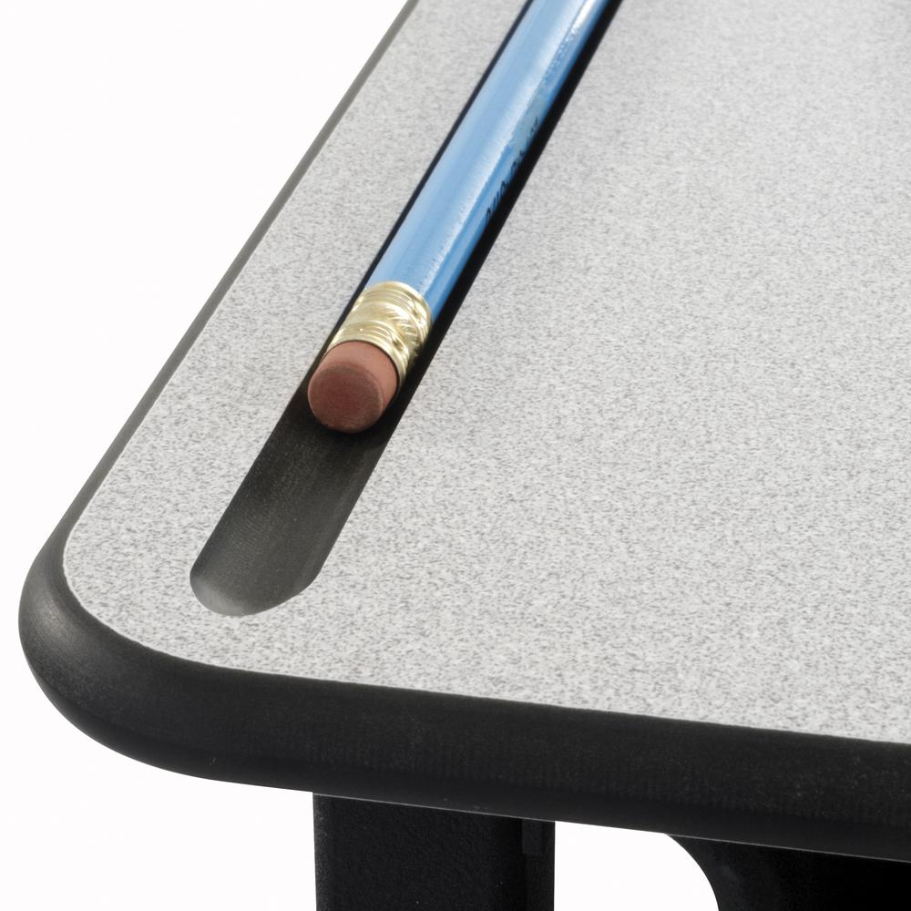 AlphaBetter® Height-Adjustable Desk, 36 x 24”, Premium or Dry Erase Top - Gray. Picture 2
