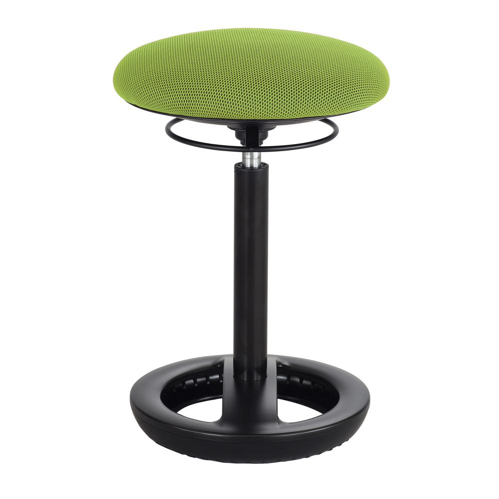 Twixt Desk Height Ergonomic Stool, 22.5" Seat Height, Supports up to 250 lbs., Green Seat/Green Back, Black Base. Picture 2