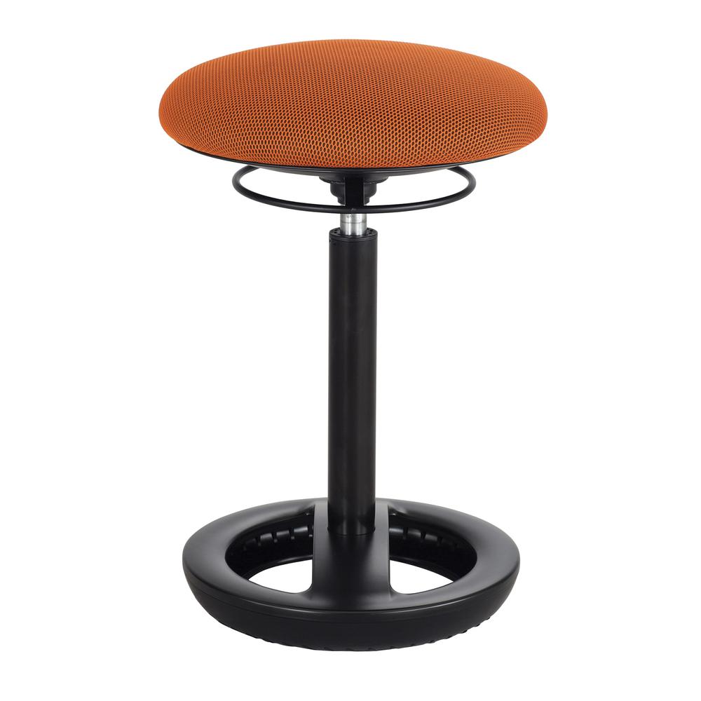 Twixt Desk Height Ergonomic Stool, 22.5" Seat Height, Supports up to 250 lbs., Orange Seat/Orange Back, Black Base. Picture 2