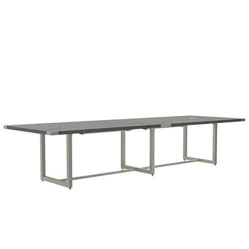 Mirella™ Conference Table, Sitting-Height, 12’ Stone Gray. Picture 1