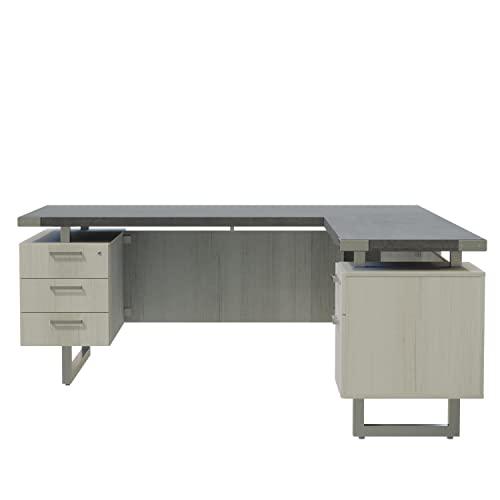 Mirella™ L-Shaped Configuration Desk, BBB/BF Stone Gray. Picture 3