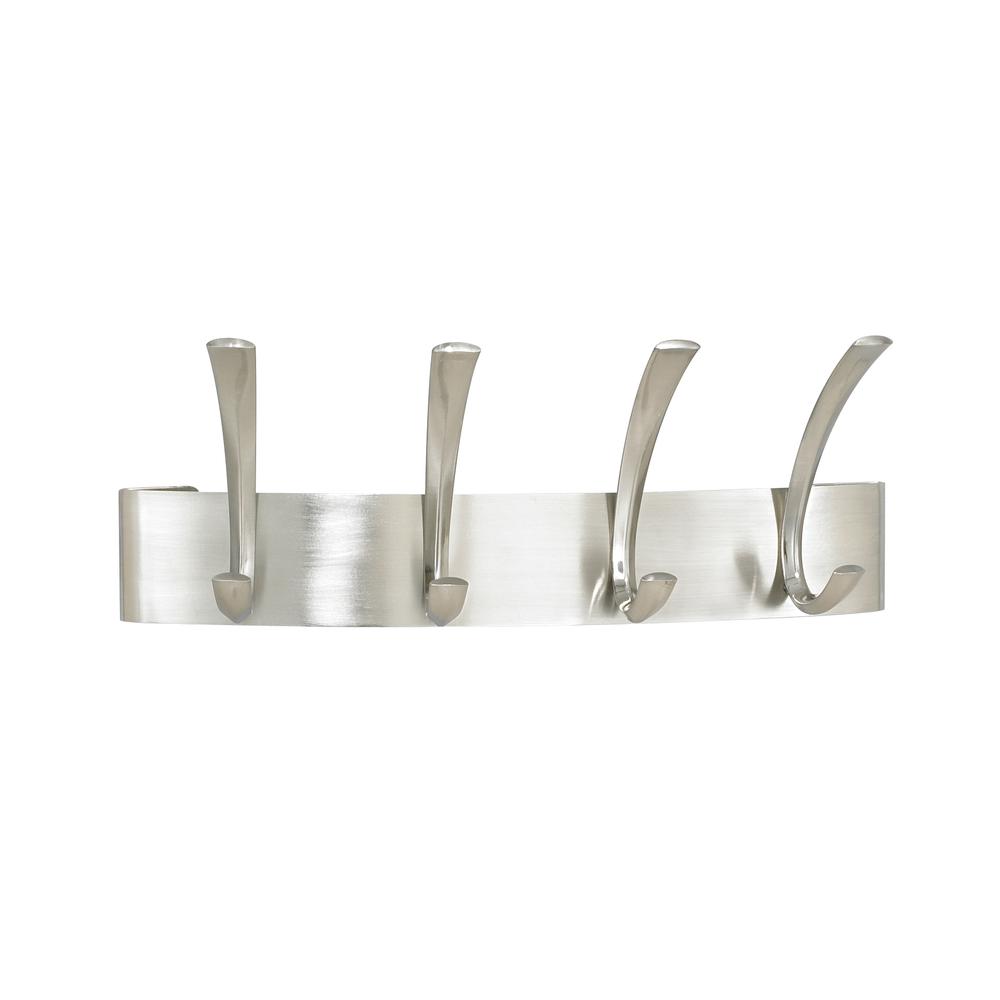 Metal Coat Rack 4 Hook (Qty. 6) - Silver. Picture 2