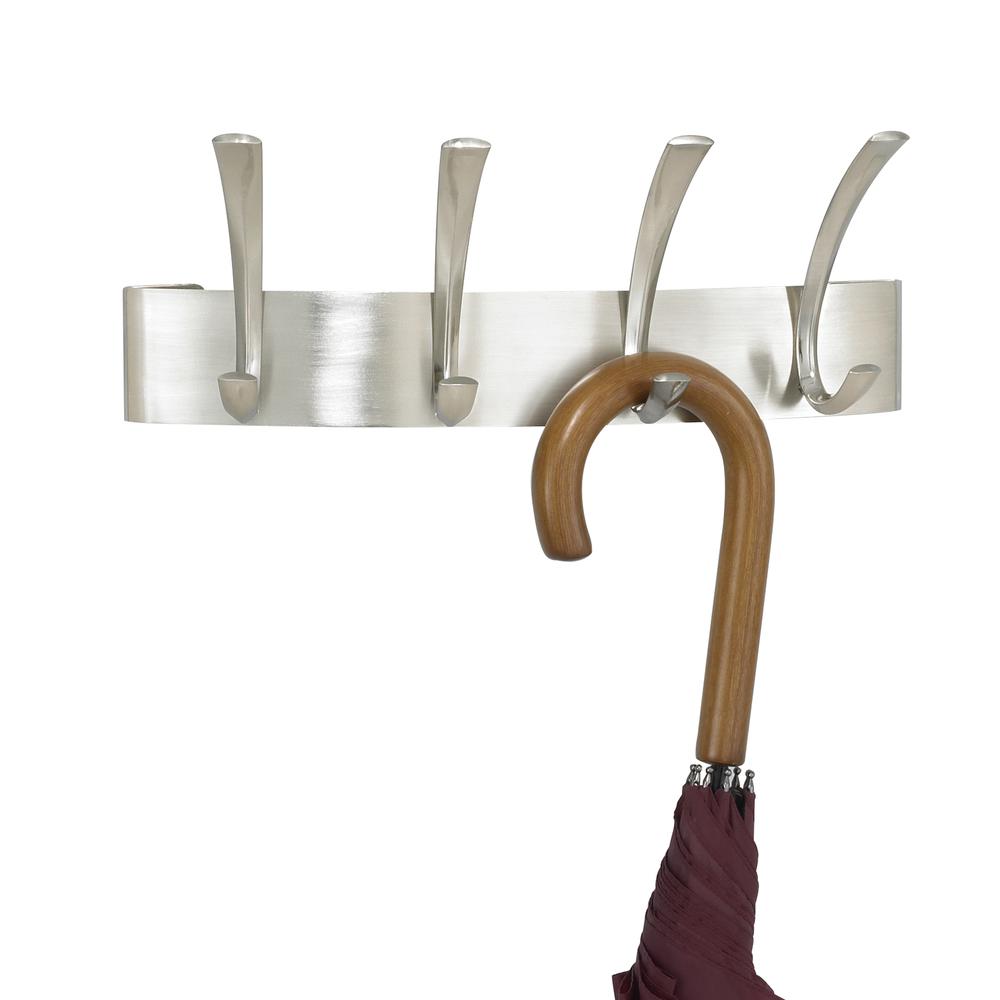 Metal Coat Rack 4 Hook (Qty. 6) - Silver. Picture 1
