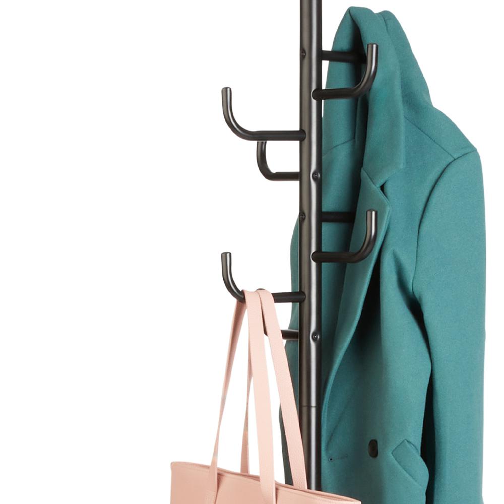 Safco Hook Head Coat Rack - 8 Hooks - for Coat, Jacket, Purse, Hat, Garment - Tubular Steel - Black - 1 Each. Picture 6