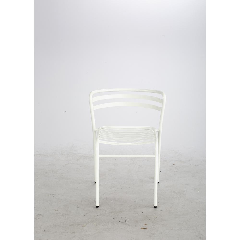 CoGo Steel Outdoor/Indoor Stack Chair, White Seat/White Back, White Base, 2/Carton. Picture 3