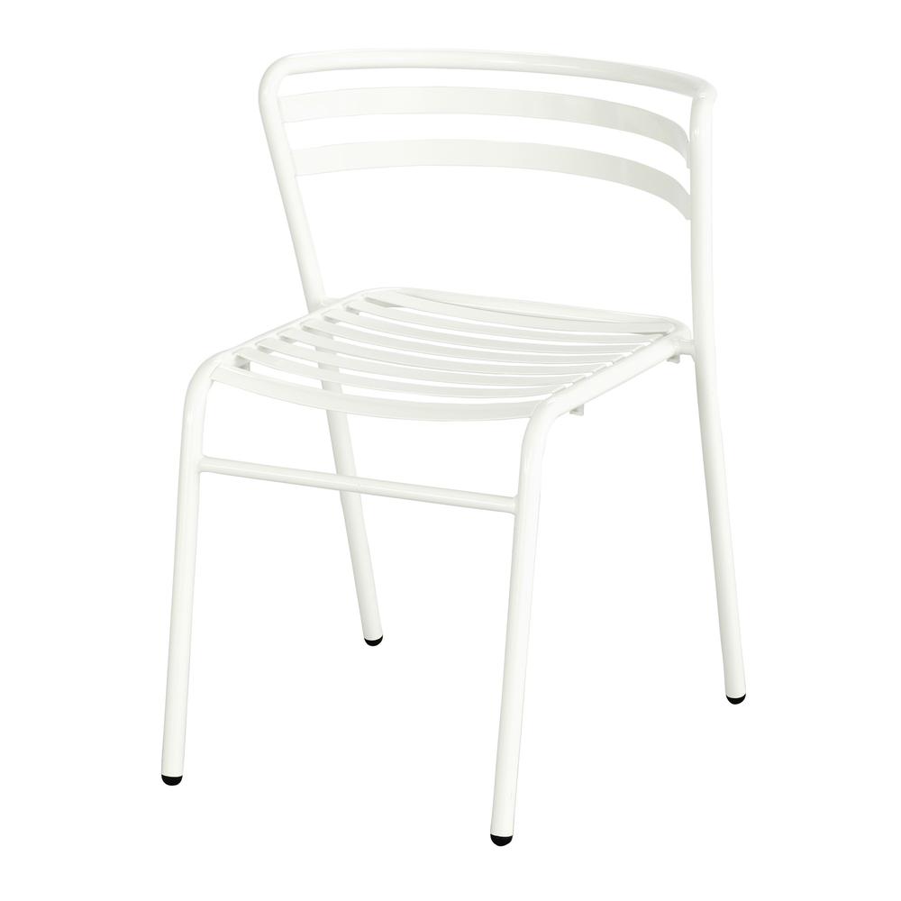CoGo Steel Outdoor/Indoor Stack Chair, White Seat/White Back, White Base, 2/Carton. Picture 2
