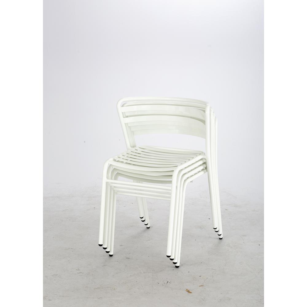CoGo Steel Outdoor/Indoor Stack Chair, White Seat/White Back, White Base, 2/Carton. Picture 4