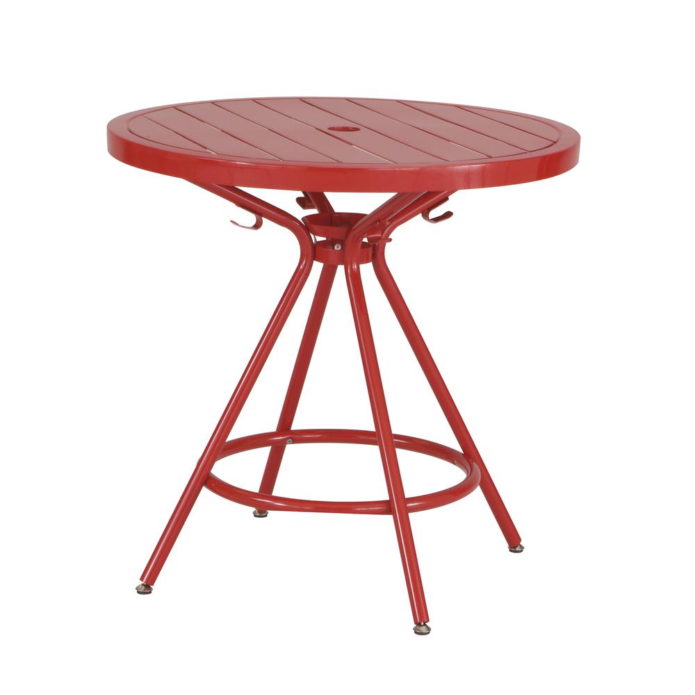 CoGo Tables, Steel, Round, 30" Diameter x 29 1/2" High, Red. Picture 2