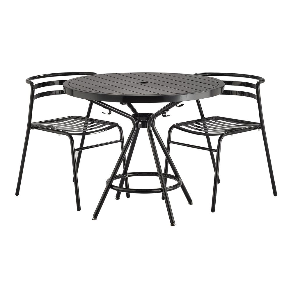 CoGo Tables, Steel, Round, 36" Diameter x 29 1/2" High, Black. Picture 3