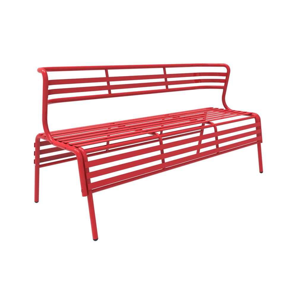 CoGo™ Steel Outdoor/Indoor Bench, Red. Picture 2