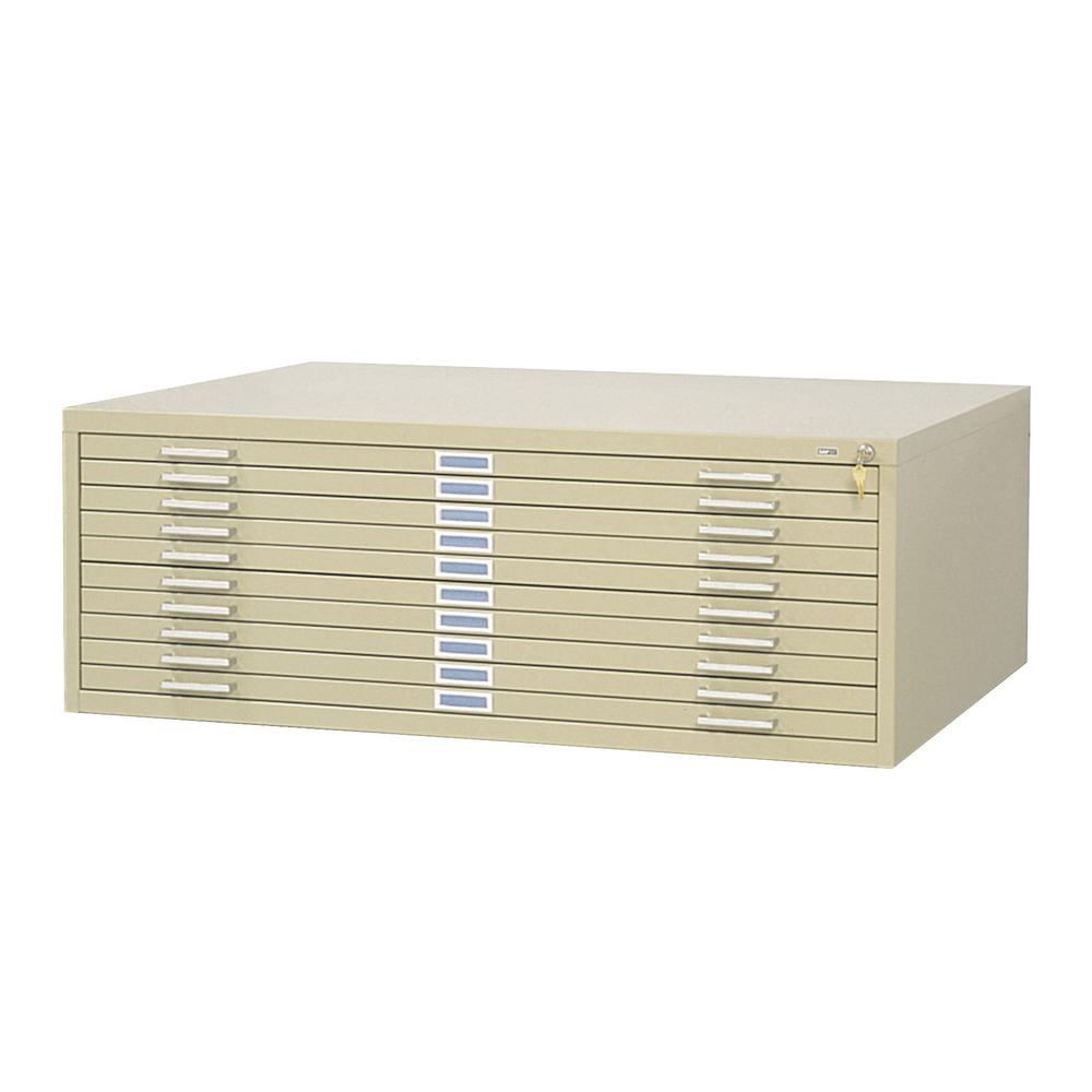 10-Drawer Steel Flat File for 30" x 42" Tropic Sand. Picture 2