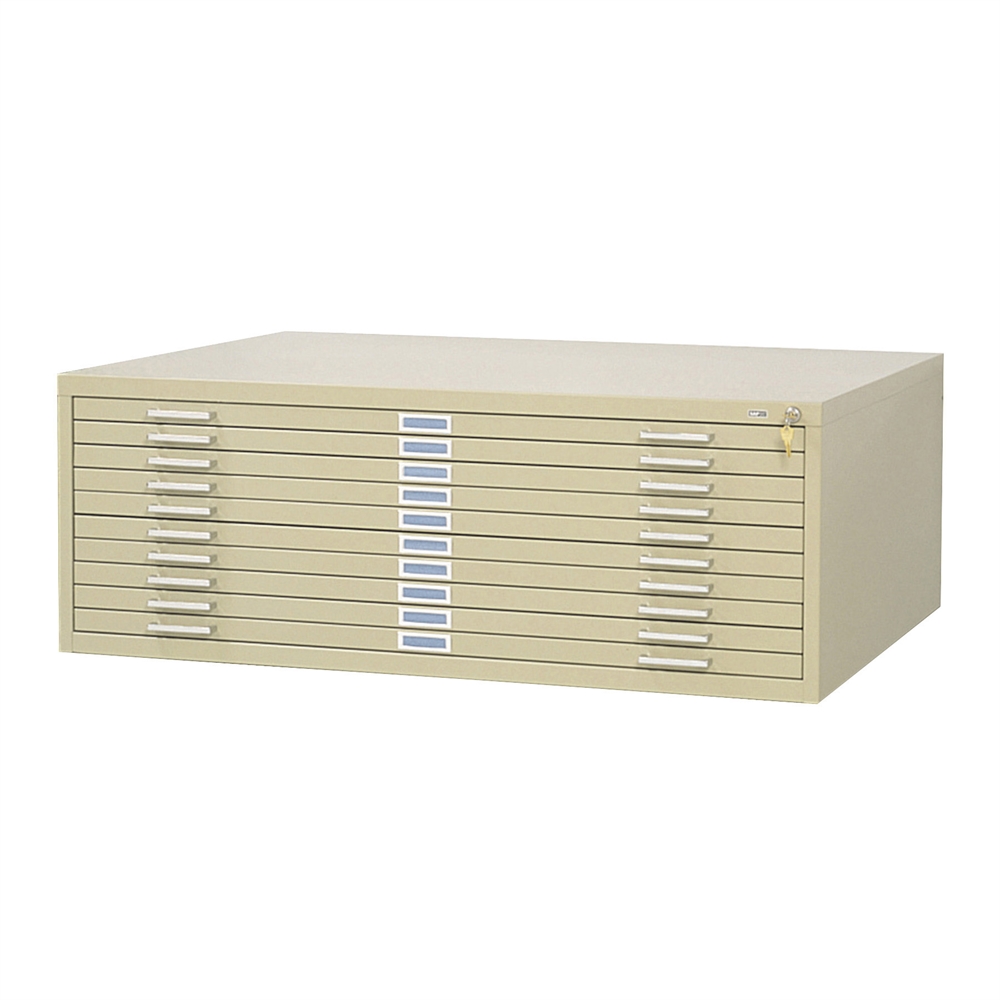 10-Drawer Steel Flat File for 30" x 42" Tropic Sand. Picture 1