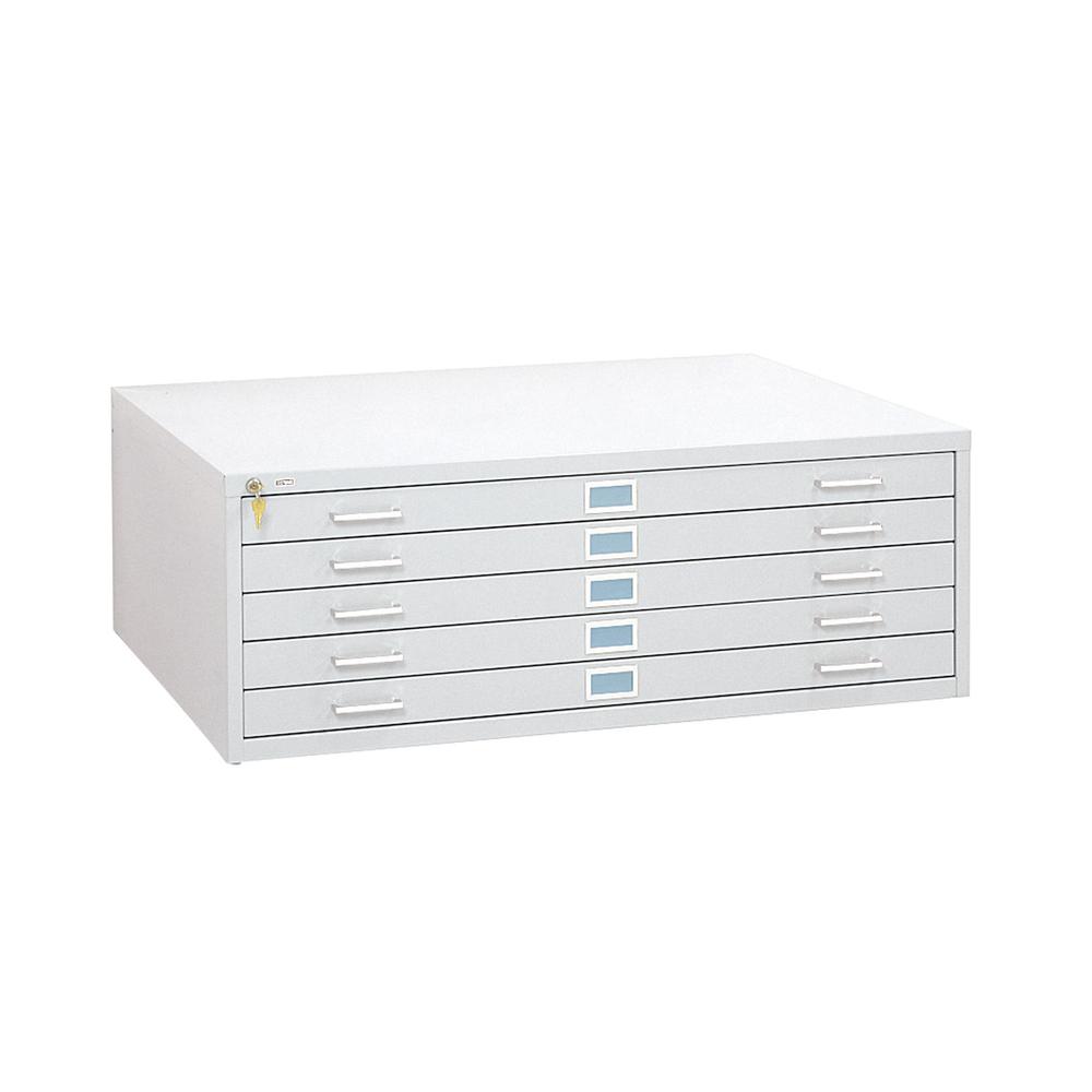 5-Drawer Steel Flat File for 36" x 48" Documents White. Picture 2