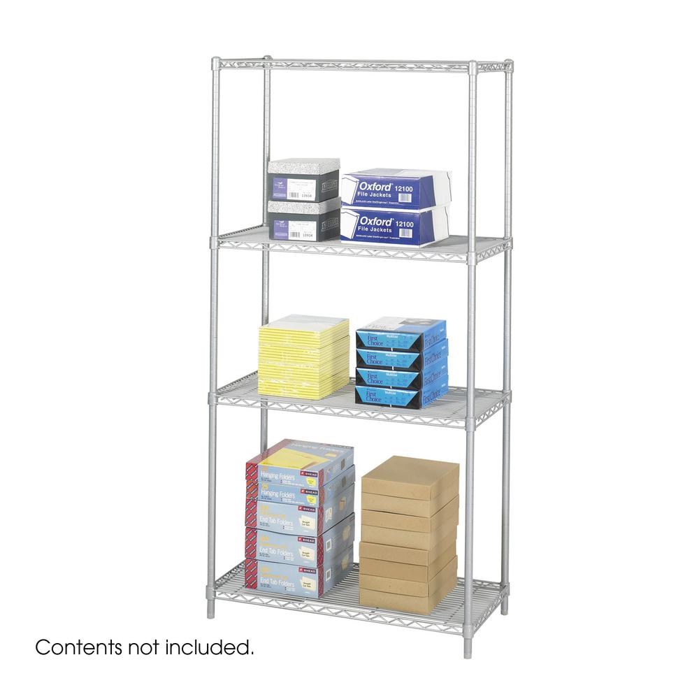 Industrial Wire Shelving - 36" x 18" - 4 x Shelf(ves) - Gray. Picture 2