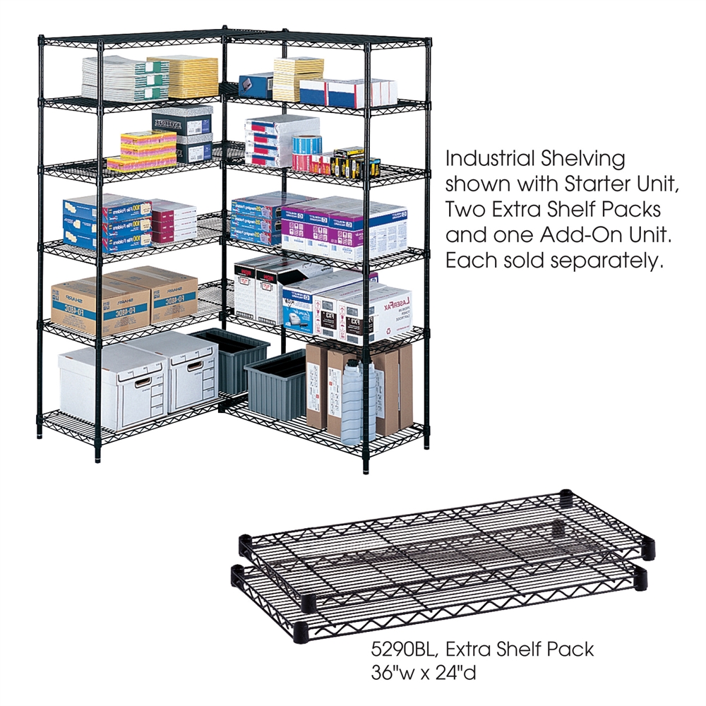 Industrial Extra Shelf Pack, 24 x 36" Black. Picture 1