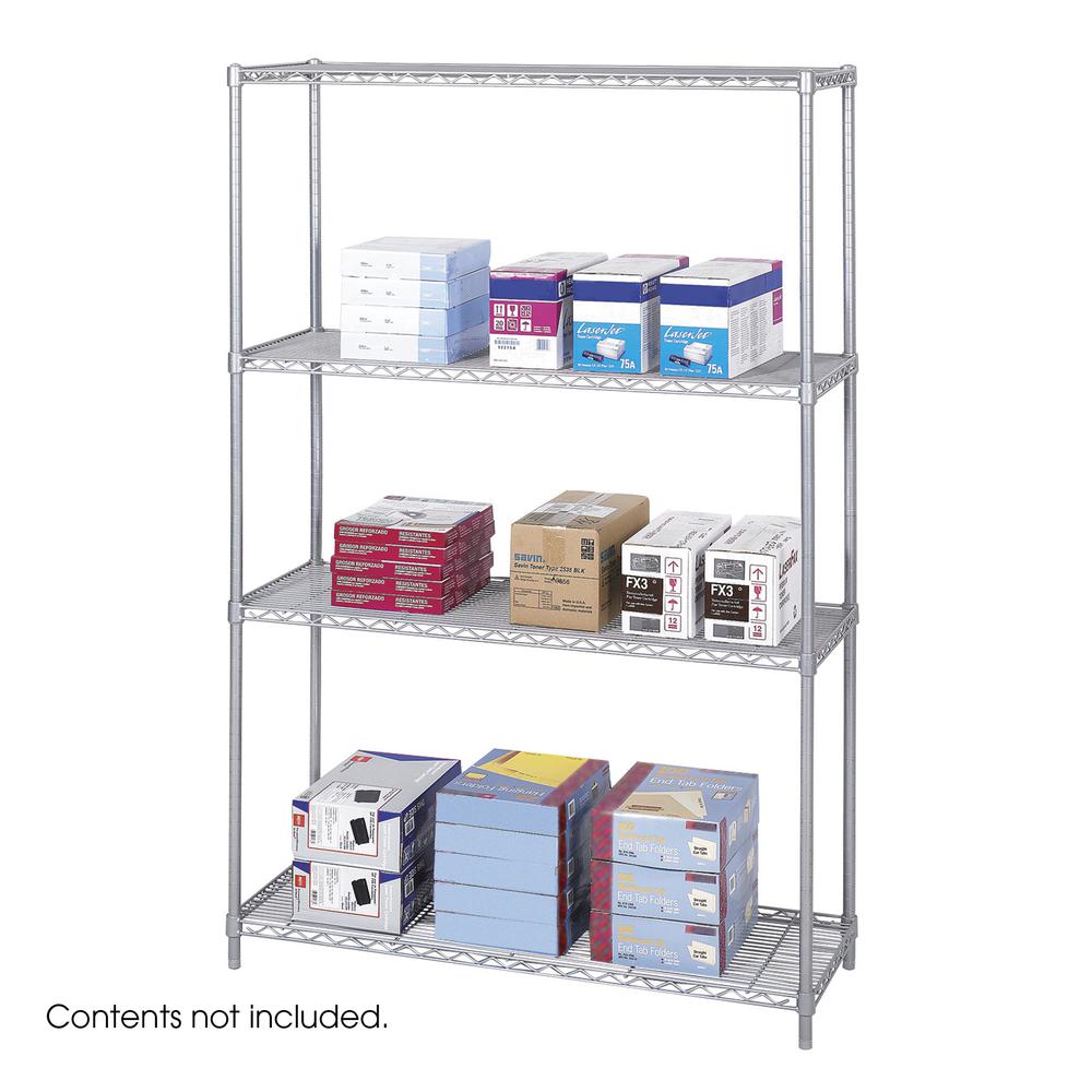 Industrial Wire Shelving - 48" x 18" x 72" - 4 x Shelf(ves) - Gray. Picture 2