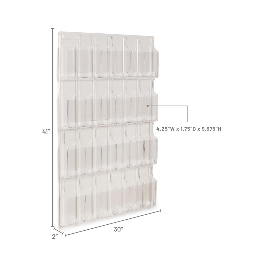 Safco 24-Pamphlet Display Rack - 24 Pocket(s) - 41" Height x 30" Width x 2" Depth - Break Resistant - Clear - Plastic - 1 Each. Picture 14