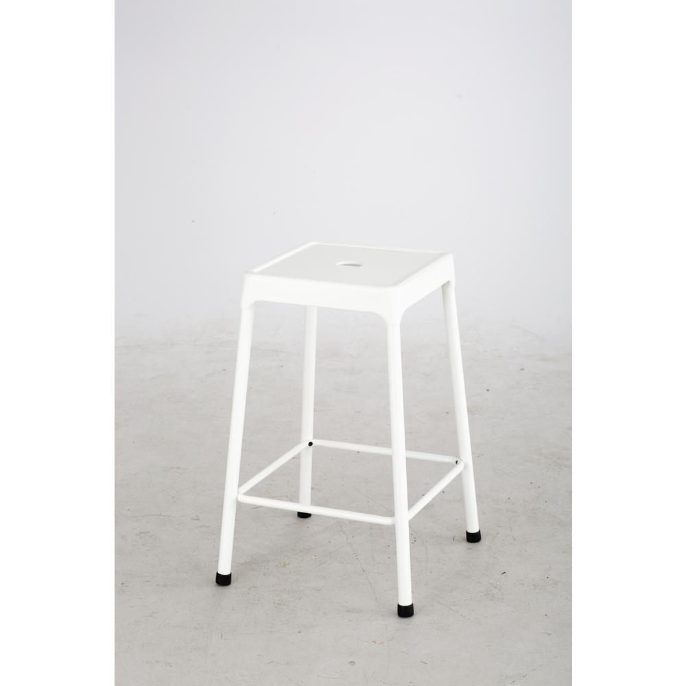 Counter-Height Steel Stool, White. Picture 3