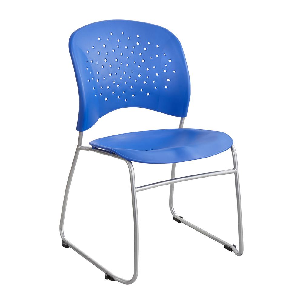 Reve™ Guest Chair Sled Base Round Back (Qty. 2) Blue. Picture 2