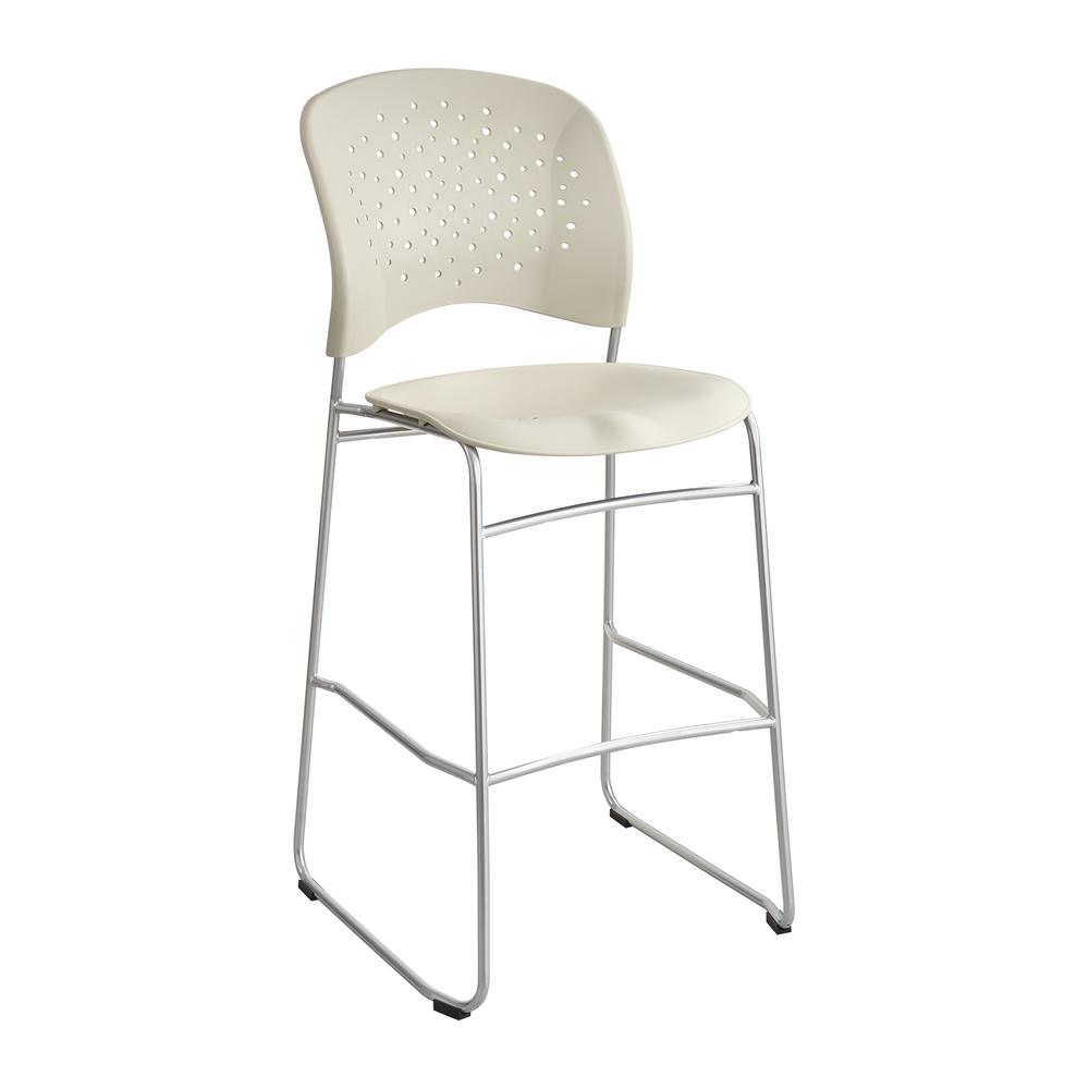 Rêve Series Bistro Chair, Molded Plastic Back/Seat, Steel Frame, Latte. Picture 2