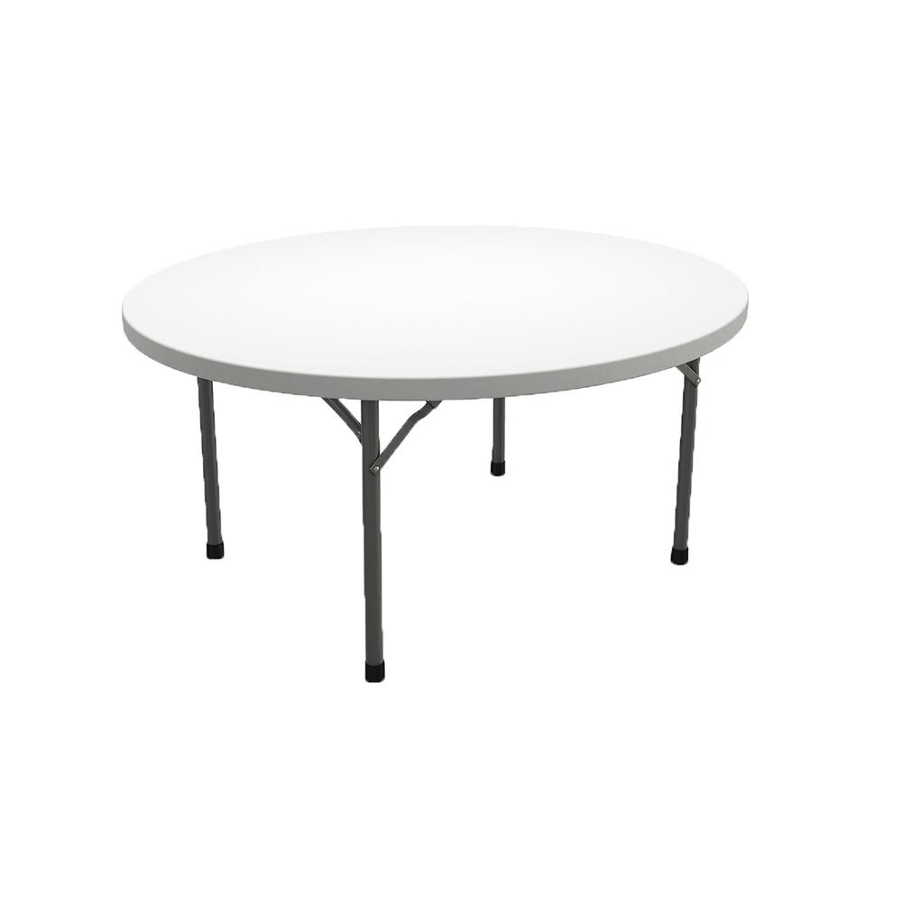 60" Round Table, White. Picture 2