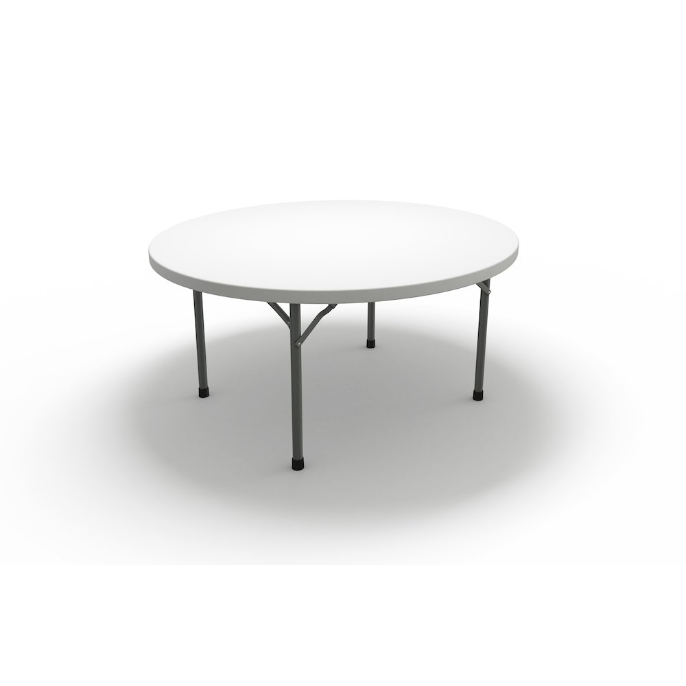 72" Round Table, White. Picture 1