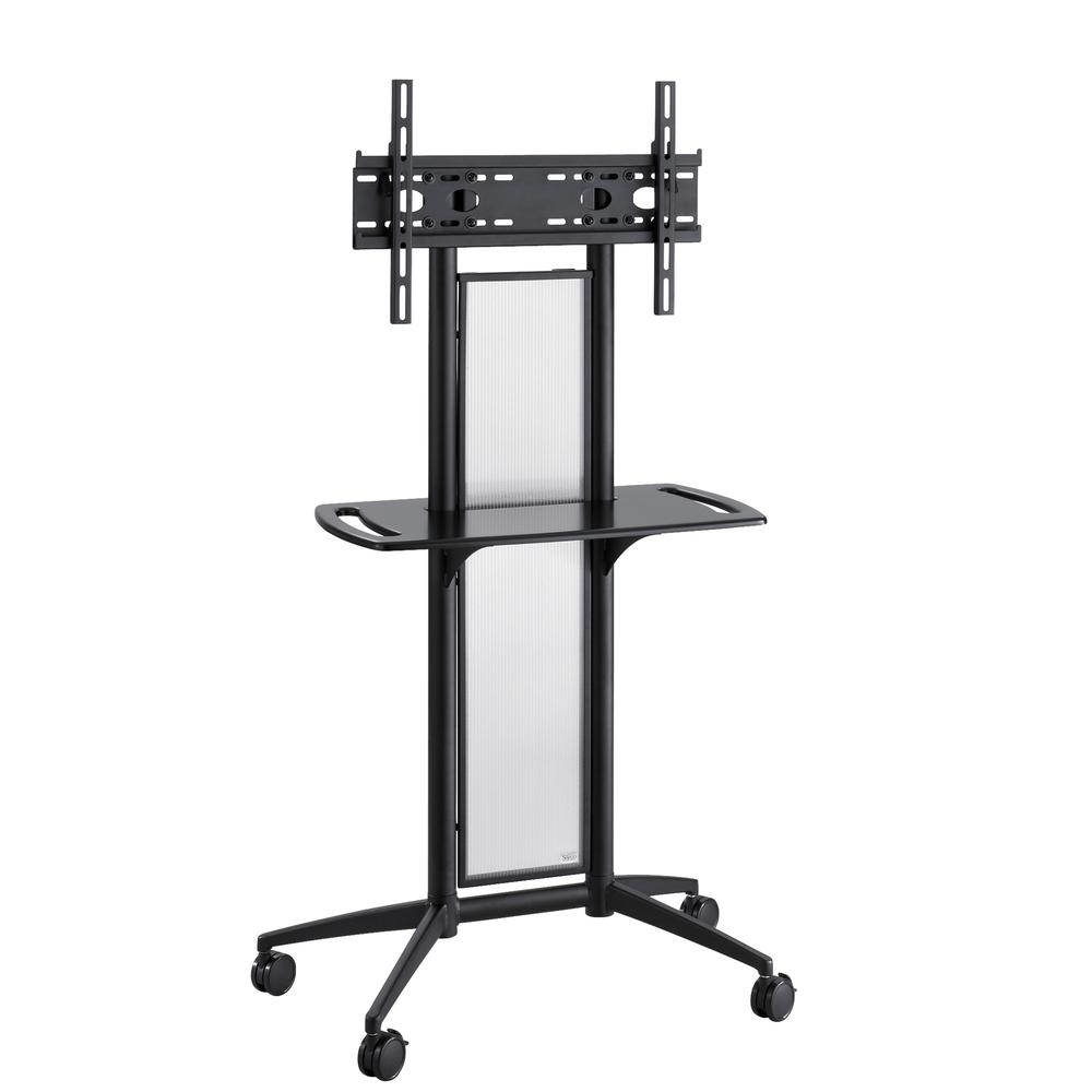 Safco Impromptu Flat Panel TV Cart - Up to 42" Screen Support - 80 lb Load Capacity - 1 x Shelf(ves) - 65.5" Height x 38" Width x 20" Depth - Steel, Plastic, Polycarbonate - Black. Picture 1