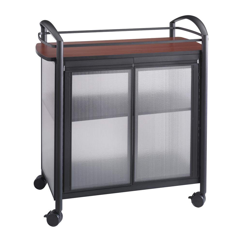 Safco Impromptu Refreshment Cart - 440.92 lb Capacity - 4 Casters - 2.50" Caster Size - Steel - x 34" Width x 21.3" Depth x 36.5" Height - Steel Frame - Black - 1 Each. The main picture.