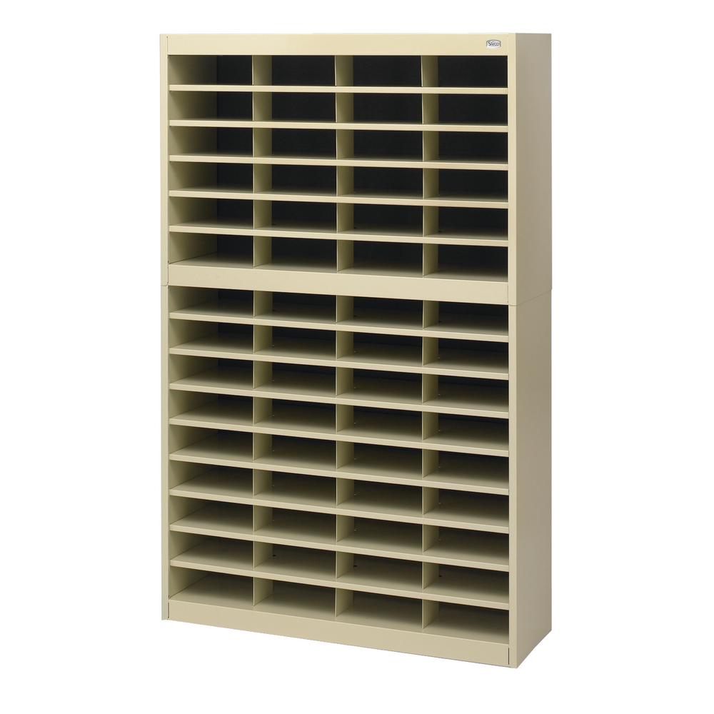 Safco E-Z Stor Steel Literature Organizers - 750 x Sheet - 60 Compartment(s) - Compartment Size 3" x 9" x 12.25" - 60" Height x 37.5" Width x 12.8" Depth - Recycled - Tropic Sand - Steel, Fiberboard -. The main picture.