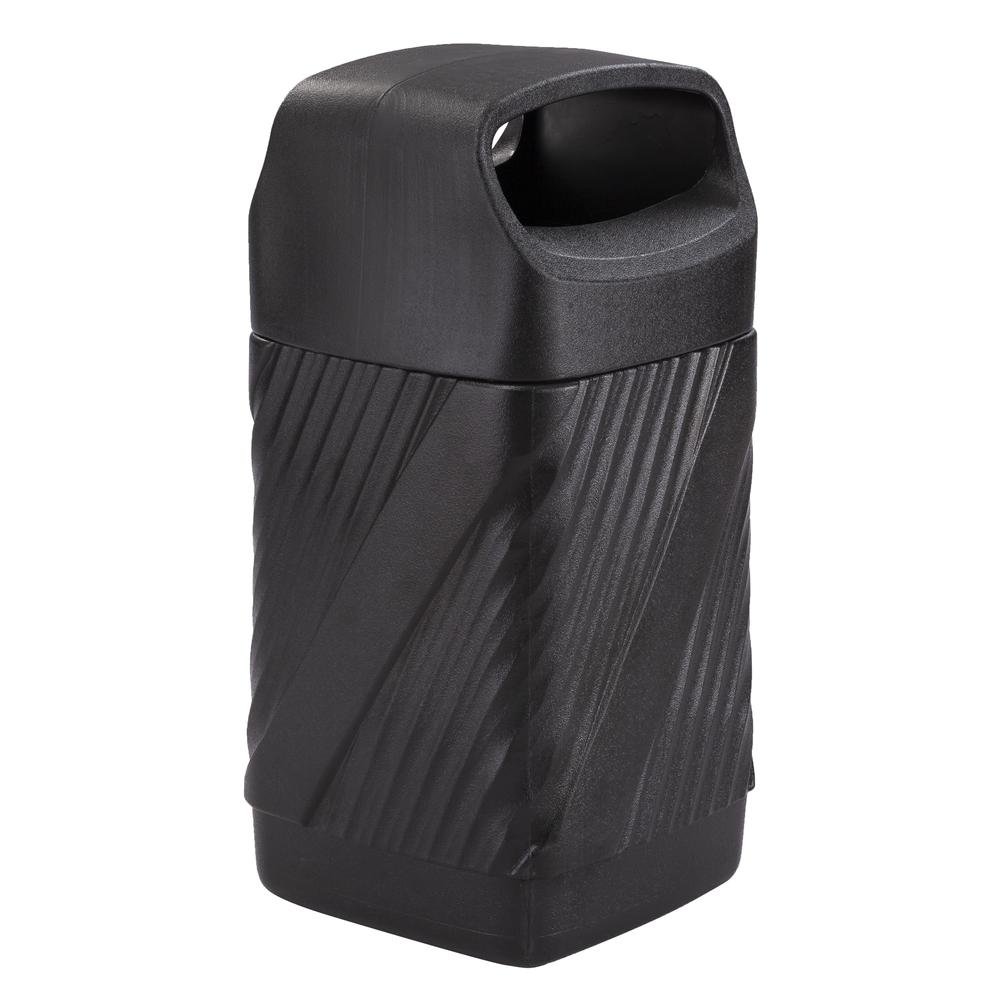 Waste Receptacle, Closed Top, Black. Picture 1